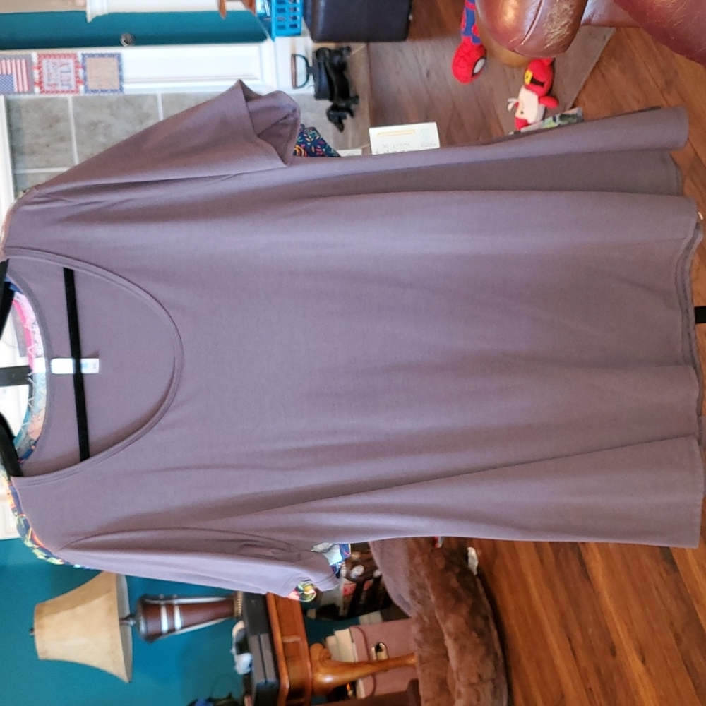 LuLaRoe 3XL Perfect Tee Swing Top Solid Dark Mushroom Gray- New